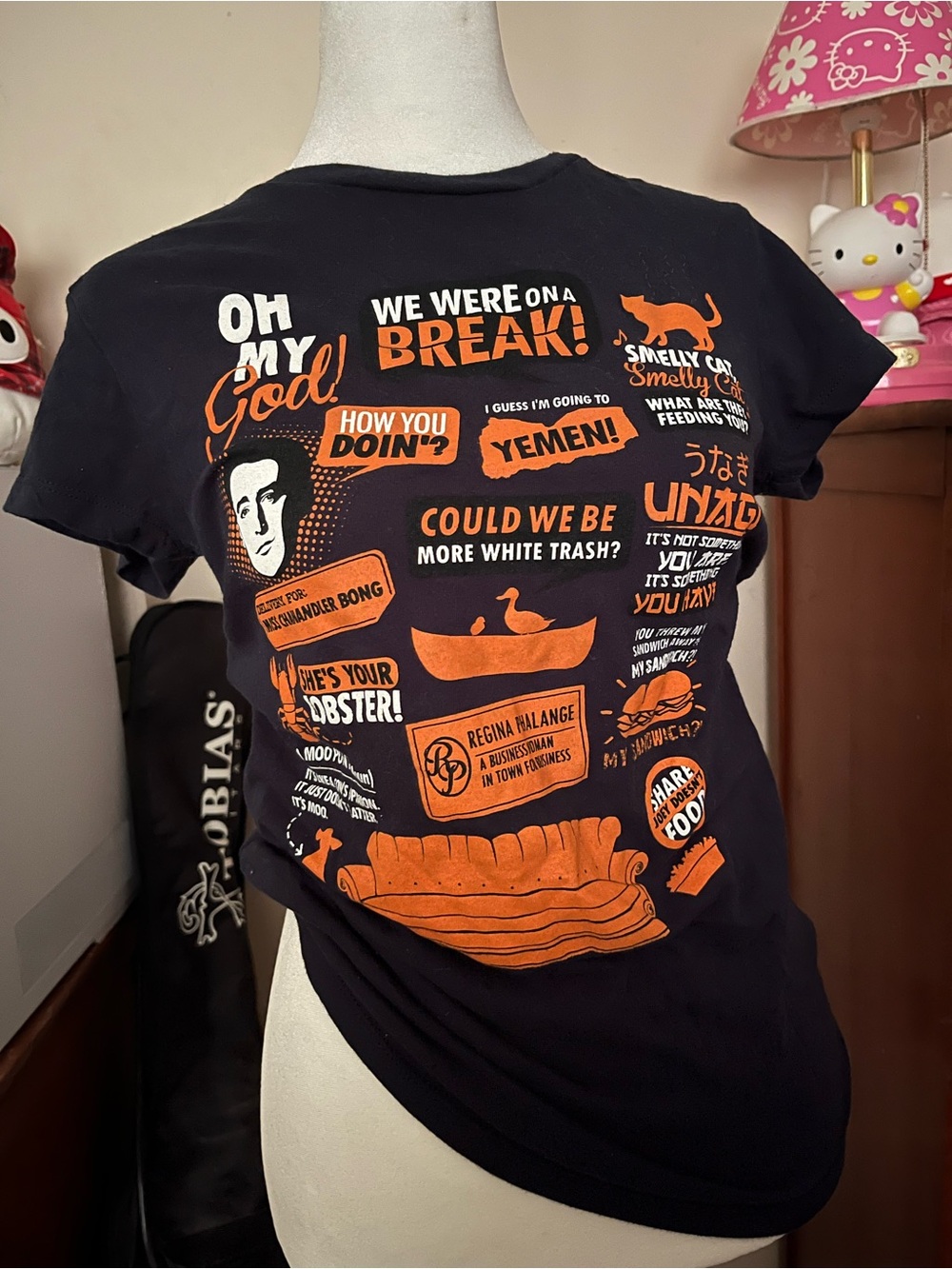 Black and orange Graphic Tee with Orange Print
